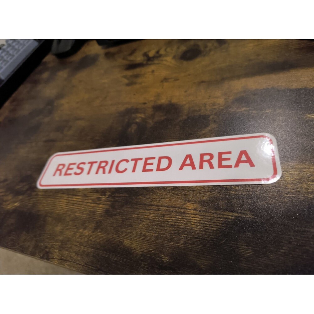 Restricted Area Warning Sticker Sign Decal Waterproof Vinyl (2 Pack) - Picture 3 of 3